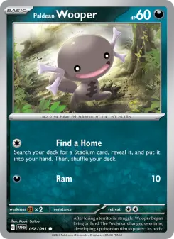 Pokémon-Karte Paldean Wooper 058/091