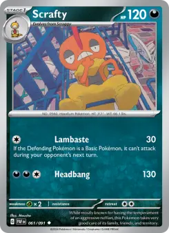 Pokémon-Karte Scrafty 061/091