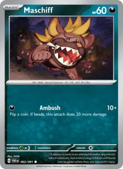 Pokémon-Karte Maschiff 062/091