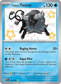 Pokémon-Karte Paldean Tauros 120/091