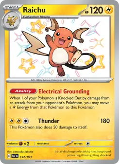 Pokémon-Karte Raichu 132/091