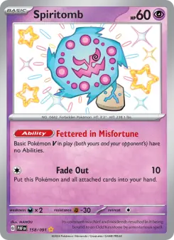 Pokémon-Karte Spiritomb 158/091
