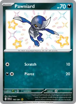 Pokémon-Karte Pawniard 185/091