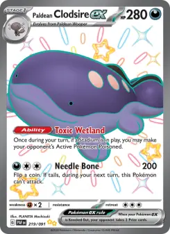 Pokémon-Karte Paldean Clodsire ex 219/091
