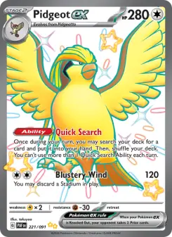 Pokémon-Karte Pidgeot ex 221/091
