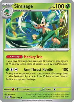 Pokémon-Karte Simisage 005/182