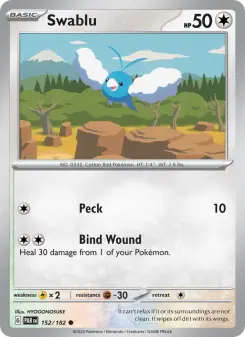 Pokémon-Karte Swablu 152/182