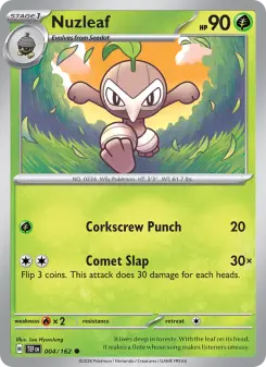 Pokémon-Karte Nuzleaf 004/162