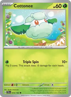 Pokémon-Karte Cottonee 014/162