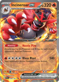Pokémon-Karte Incineroar ex 034/162