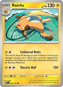 Pokémon-Karte Raichu 052/162