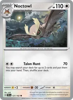 Pokémon-Karte Noctowl 127/162