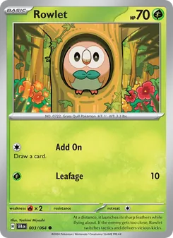Pokémon-Karte Rowlet 003/064
