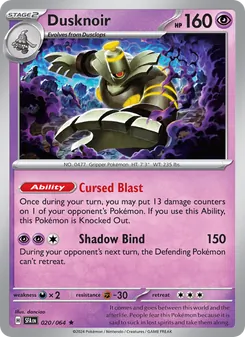 Pokémon-Karte Dusknoir 020/064