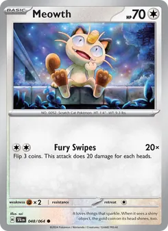 Pokémon-Karte Meowth 048/064