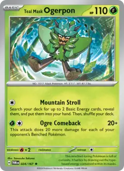 Pokémon-Karte Teal Mask Ogerpon 024/167