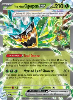 Pokémon-Karte Teal Mask Ogerpon ex 025/167