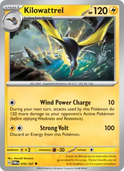 Pokémon-Karte Kilowattrel 076/167