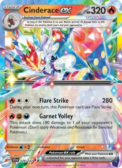 Pokémon-Karte Cinderace ex 028/142