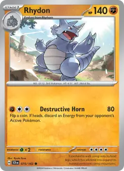 Pokémon-Karte Rhydon 075/142