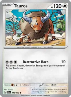 Pokémon-Karte Tauros 112/142