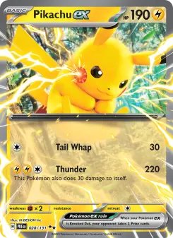 Pokémon-Karte Pikachu ex 028/131