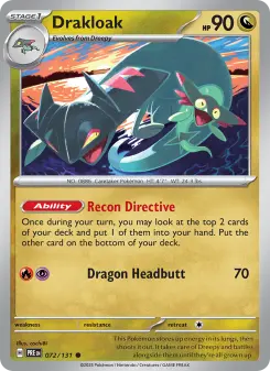 Pokémon-Karte Drakloak 072/131