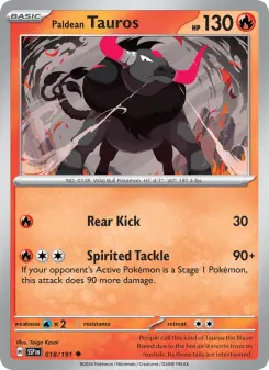 Pokémon-Karte Paldean Tauros 018/191