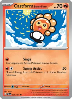 Pokémon-Karte Castform Sunny Form 020/191