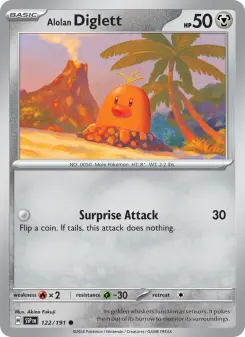 Pokémon-Karte Alolan Diglett 122/191