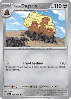 Pokémon-Karte Alolan Dugtrio 123/191