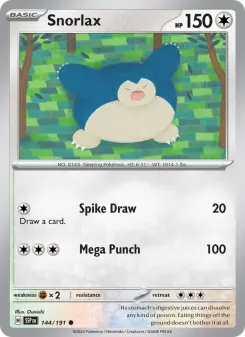 Pokémon-Karte Snorlax 144/191