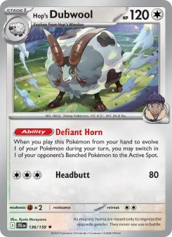 Pokémon-Karte Hop's Dubwool 136/159