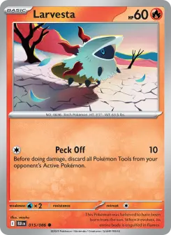 Pokémon-Karte Larvesta 015/086