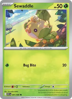 Pokémon-Karte Sewaddle 001/086
