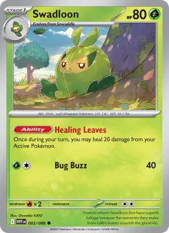 Pokémon-Karte Swadloon 002/086