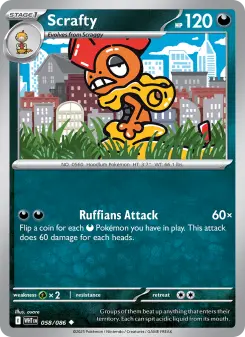 Pokémon-Karte Scrafty 058/086
