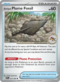 Pokémon-Karte Antique Plume Fossil 079/086