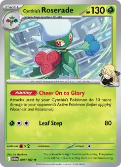 Pokémon-Karte Cynthia's Roserade 008/182