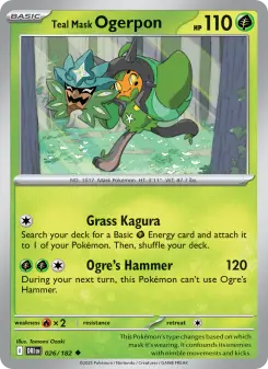 Pokémon-Karte Teal Mask Ogerpon 026/182