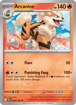 Pokémon-Karte Arcanine 028/182