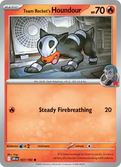 Pokémon-Karte Team Rocket's Houndour 037/182