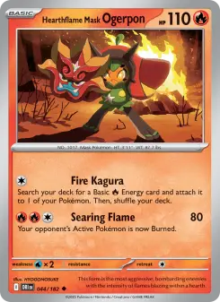 Pokémon-Karte Hearthflame Mask Ogerpon 044/182