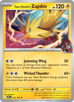 Pokémon-Karte Team Rocket's Zapdos 070/182