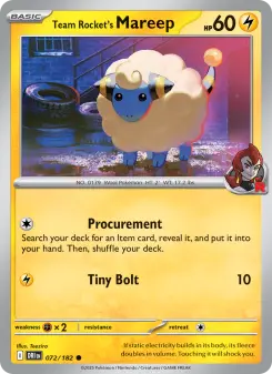 Pokémon-Karte Team Rocket's Mareep 072/182