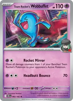 Pokémon-Karte Team Rocket's Wobbuffet 082/182