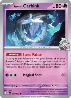 Pokémon-Karte Steven's Carbink 086/182