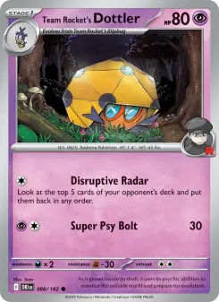 Pokémon-Karte Team Rocket's Dottler 088/182
