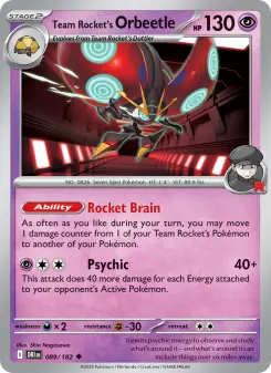 Pokémon-Karte Team Rocket's Orbeetle 089/182