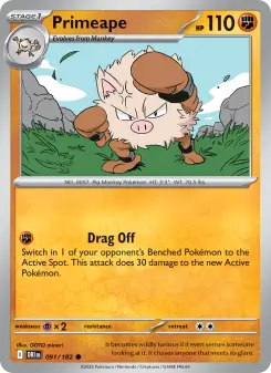 Pokémon-Karte Primeape 091/182